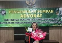 Usai Dilantik Jadi Advokat PERATIN, Selvianti Joenoes Ajak Para Sarjana Hukum Bergabung dalam Penegakan Hukum Bidang TIK