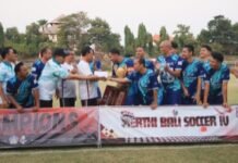 Kalahkan Dinas PUPRKIM, Disdikpora Bali Juara Kompetisi Mini Soccer Kerthi Bali IV